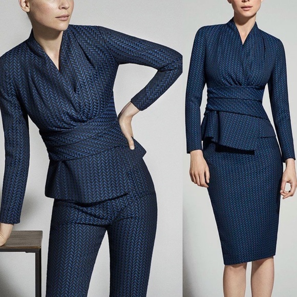 The Fold Tops - NWT $435 The Fold London 4 NWT Faux Wrap Top Jaquard Blouse